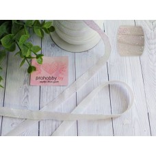 Лента с люрексом, ширина 1 см, цвет белый хамелеон №28